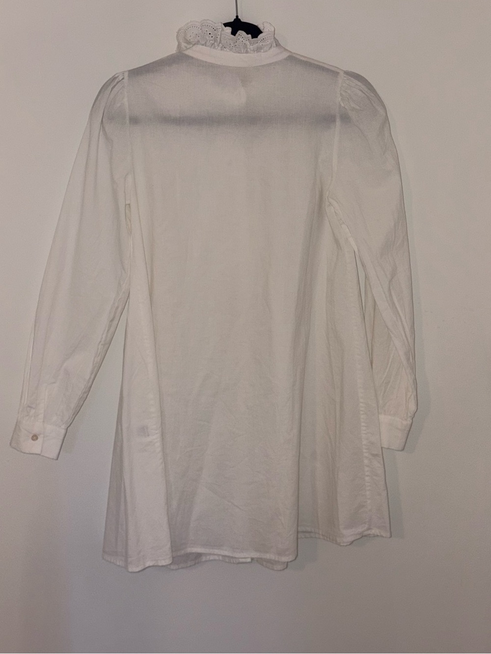 Sezane Gaia White Cotton Embroidered Mini Dress FR34/US2 - Picture 3 of 5